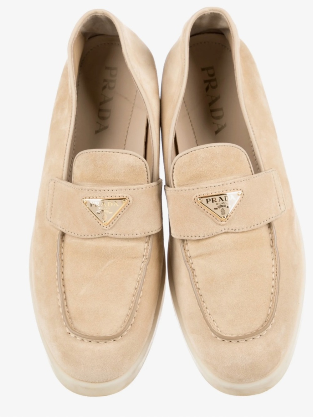 Prada Tan Suede Loafers 9.5
